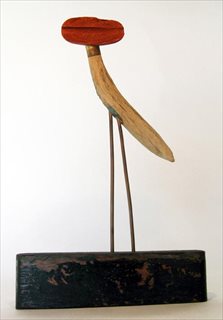 Water Bird [2007] fishing float, driftwood + brass 40.05 x 25.5 x 4 cm