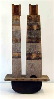 Boat Couple [2007] oak, poplar, driftwood, steel pipe bender + copper 62 x 30 x 12 cm