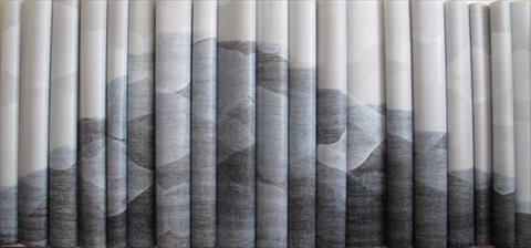 JESSI WONG Far Away [2012] multi plate wood block print on rice paper 152 x 72 x 7cm
