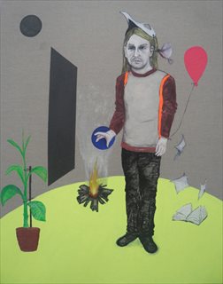 TRAVIS VELLA <I>Conundrum(self-portrait)</I> [2014] oil on linen 97 x 76cm