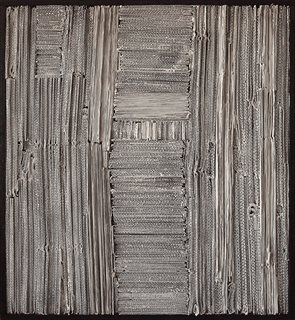 <i>CARTONE biancO</i> | 2017 | encaustic on cardboard on wood panel | 95 X 88cm